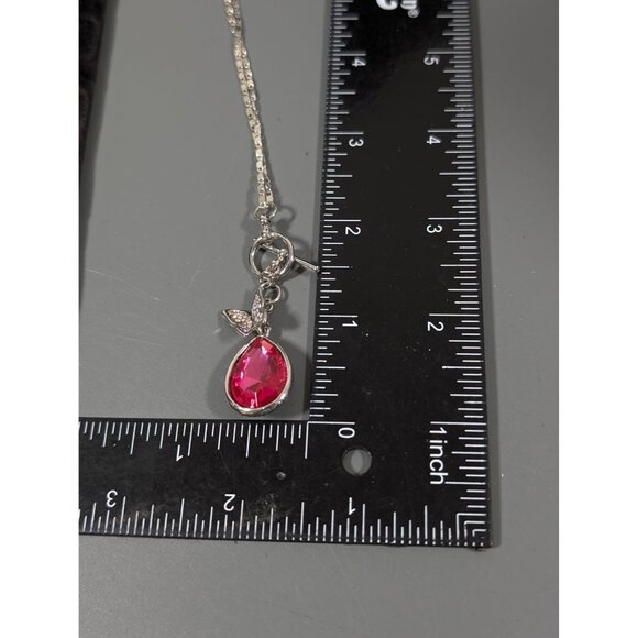 Boho Butterfly Teardrop Pendant AB Crystal Pave Toggle Necklace Silver Tone 18" - Picture 10 of 10